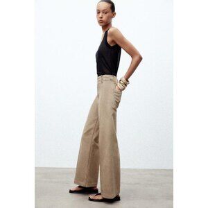 ZARA JEANS ZW COLLECTION TAILORED WIDE LEG HIGH-WAIST